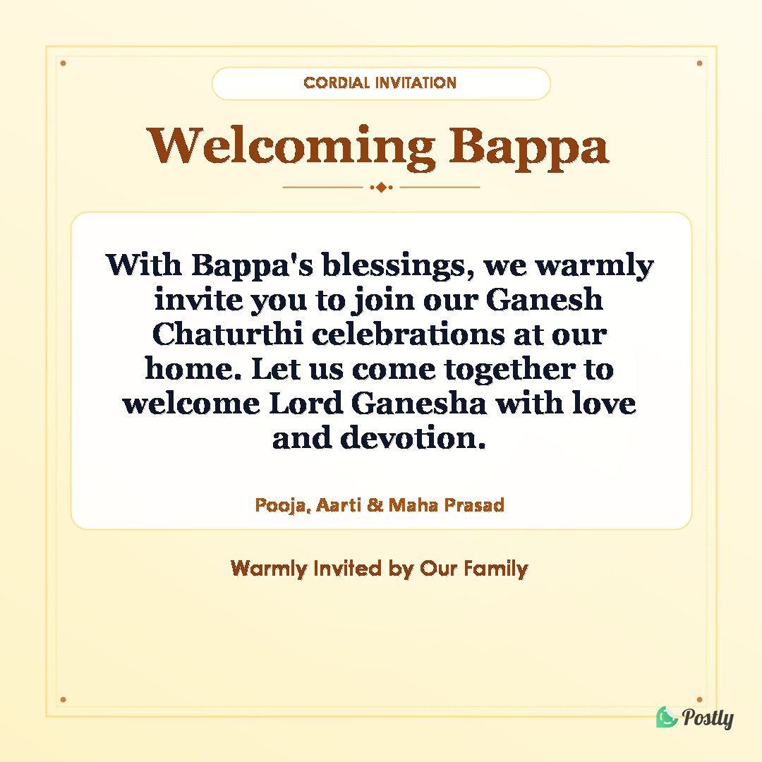 Festival Ganesh Chaturthi Invitation Messages 8