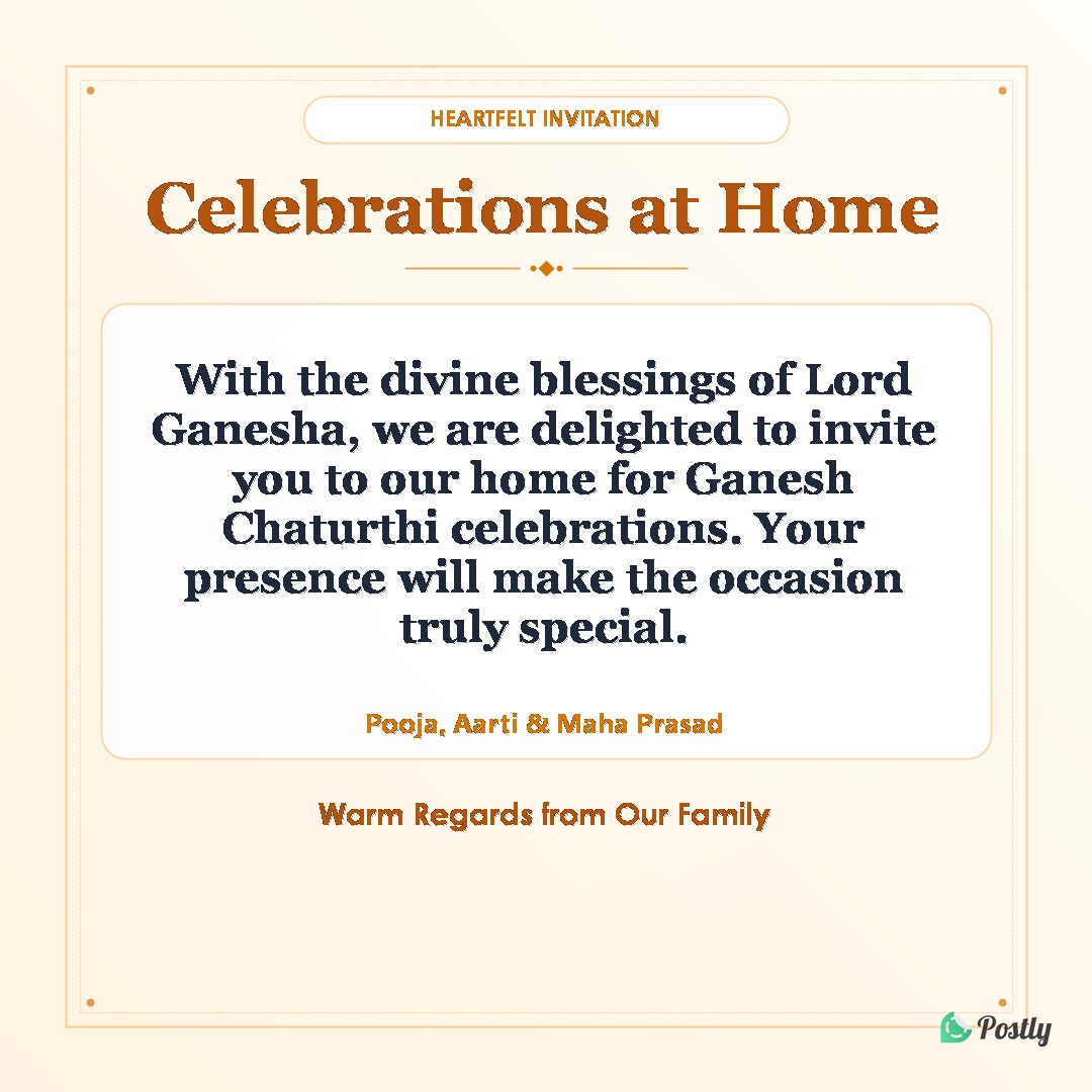 Festival Ganesh Chaturthi Invitation Messages 11