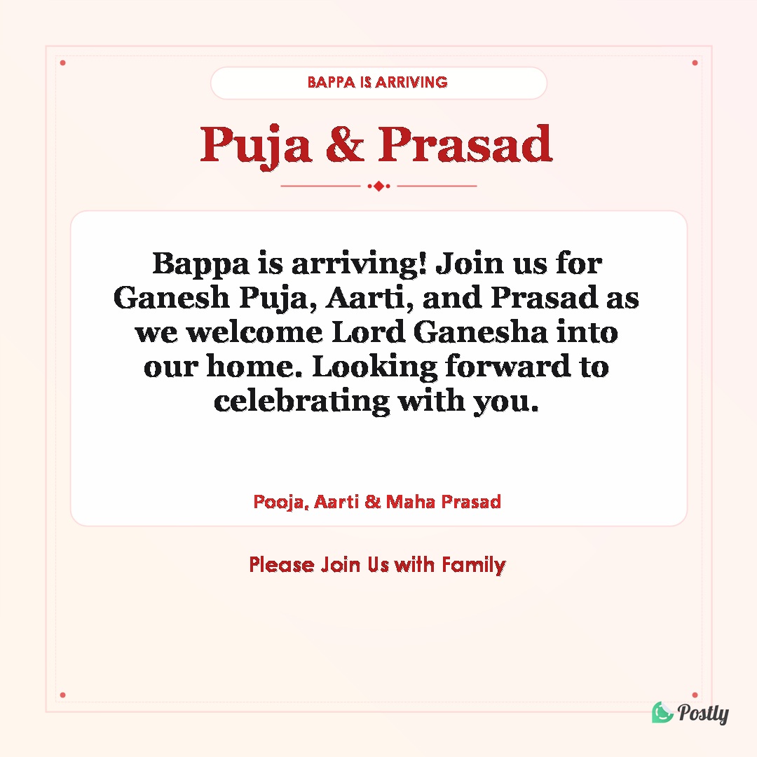 Festival Ganesh Chaturthi Invitation Messages 12