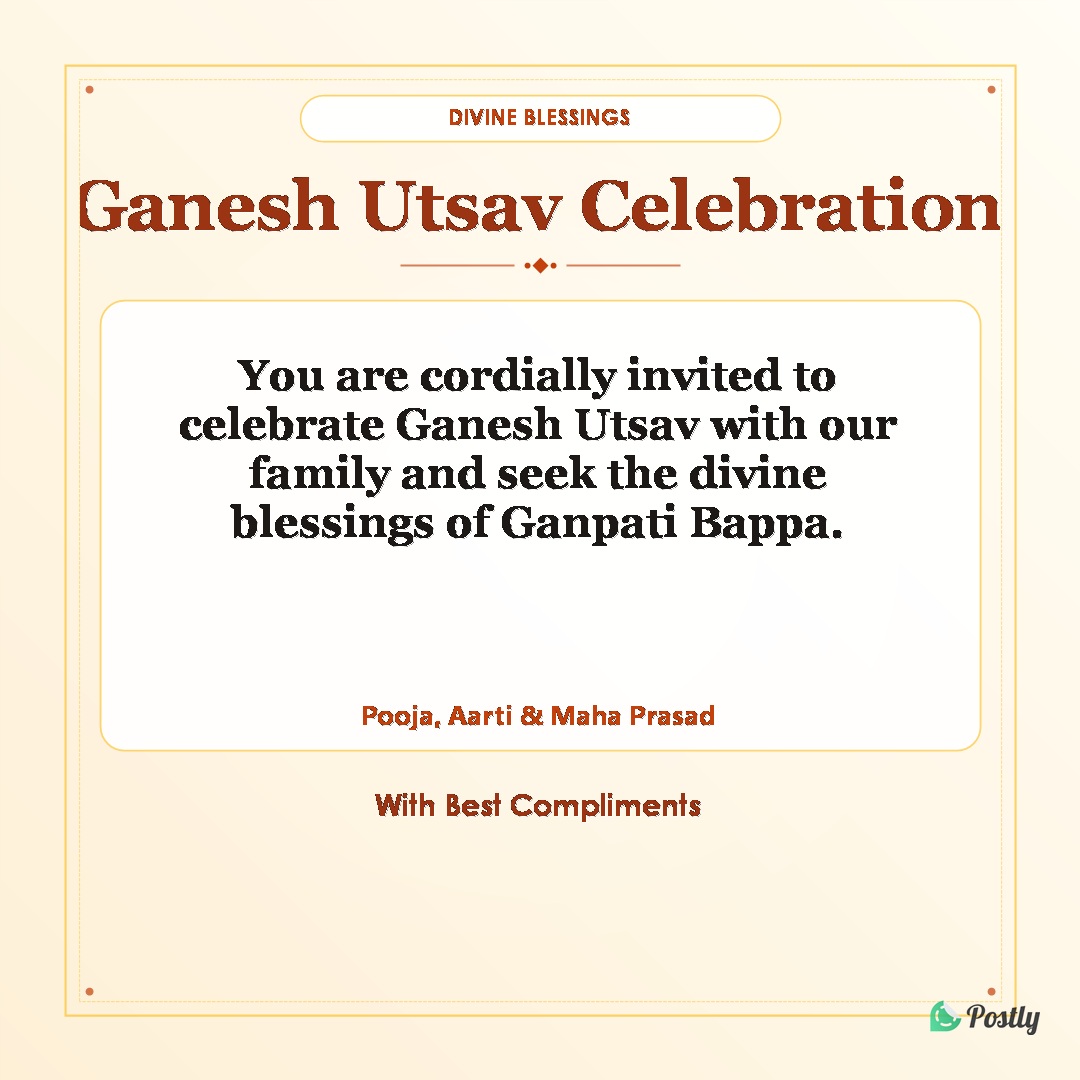 Festival Ganesh Chaturthi Invitation Messages 13