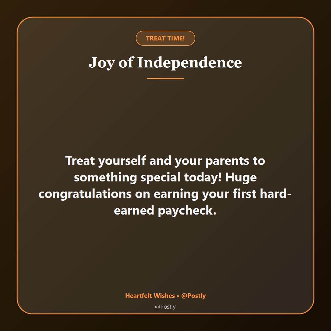 First Salary Celebration Wishes 6