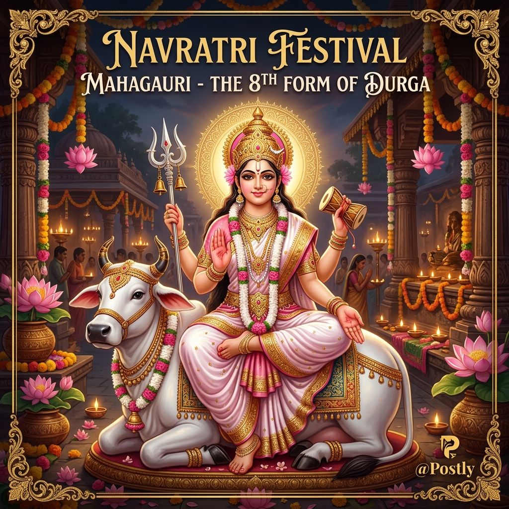 Navratri Day 8 Wishes (Maa Mahagauri)